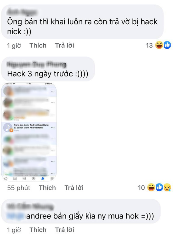 Fanpage rapper Andree vừa bị hack, ngay lập tức livestream xả kho b&aacute;n h&agrave;ng - Ảnh 3.