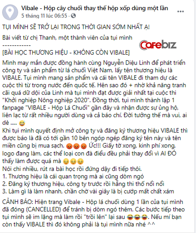  Nỗi buồn startup: Vừa đoạt Giải Nhất, dự &aacute;n &eacute;p l&aacute; chuối th&agrave;nh hộp đ&atilde; bị ng&oacute;t ngh&eacute;t 10 b&ecirc;n tranh đăng k&yacute; thương hiệu, t&ecirc;n miền cũng bị mua sạch!  - Ảnh 2.