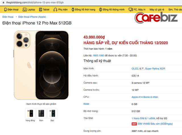 Cuộc đua b&aacute;n h&agrave;ng iPhone 12 Series: Trong l&uacute;c FPT Shop giao xong 4.500 m&aacute;y kiếm trăm tỷ th&igrave; kh&aacute;ch mua qua Thế giới Di động phải chờ đến cuối th&aacute;ng 12 - Ảnh 3.