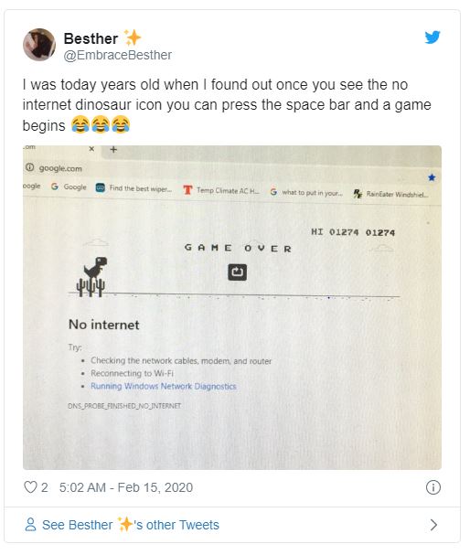 2020 rồi nhưng nhiều người b&acirc;y giờ mới nhận ra Khủng long mất mạng của Chrome thực chất l&agrave; 1 tr&ograve; chơi điện tử - Ảnh 4.