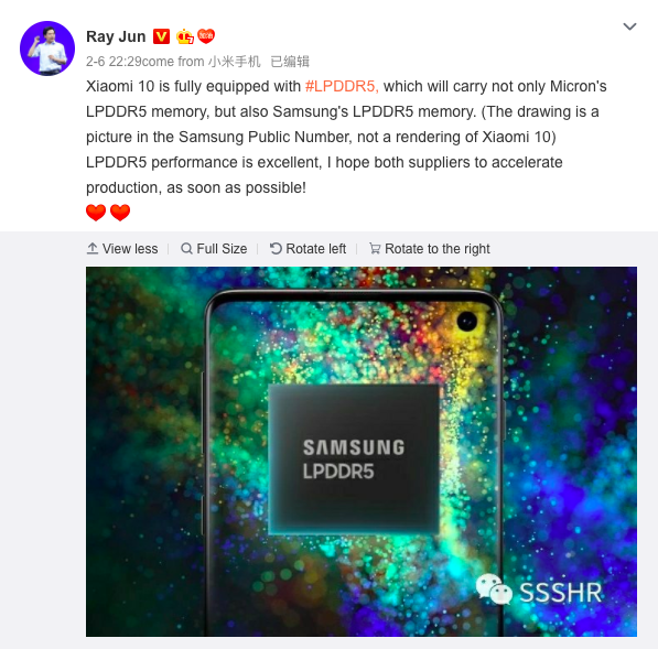 Xiaomi Mi 10 sẽ d&ugrave;ng RAM LPDDR5 - Ảnh 1.