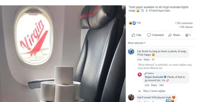 Khủng hoảng giấy vệ sinh v&igrave; Covid-19 ở &Uacute;c: Từ h&atilde;ng h&agrave;ng kh&ocirc;ng Virgin đến chuỗi trang sức đều &lsquo;troll&rsquo; hết m&igrave;nh, d&acirc;n mạng đua nhau l&agrave;m ảnh chế - Ảnh 3.