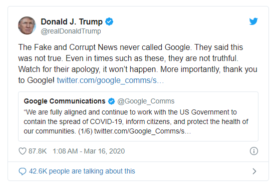 CEO Google phải gọi điện cho tổng thống Donald Trump để xin lỗi  - Ảnh 2.
