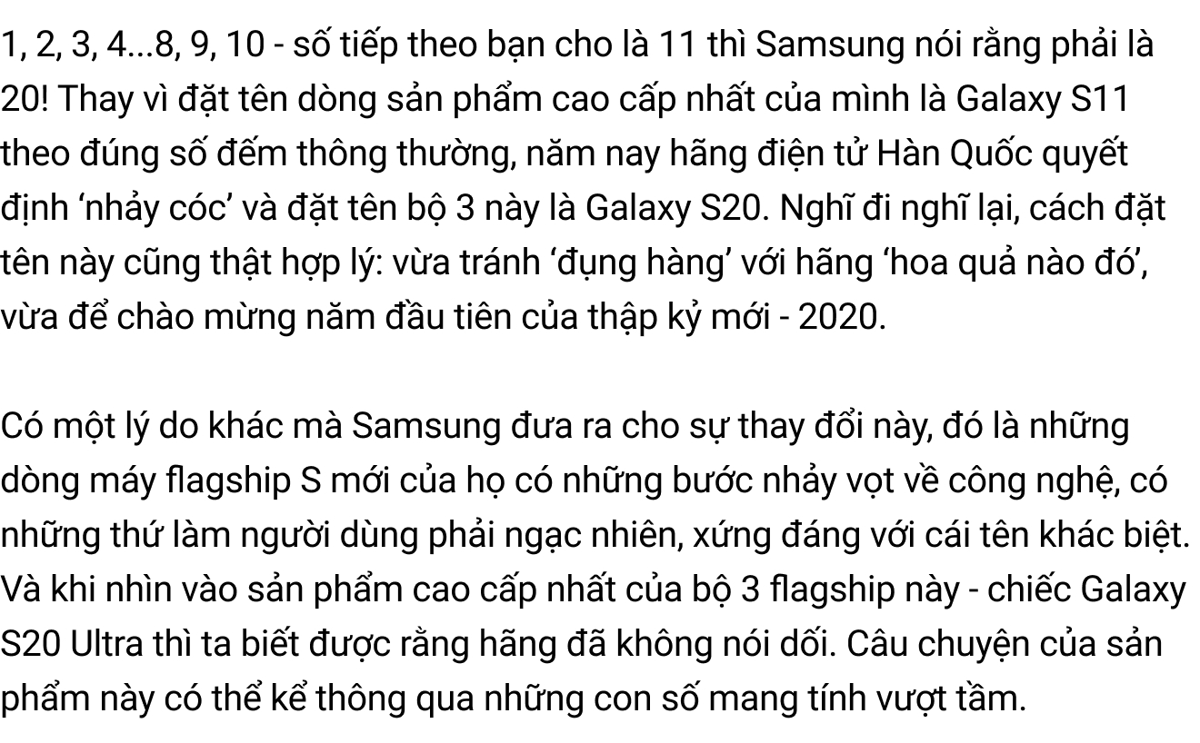Đ&aacute;nh gi&aacute; chi tiết Samsung Galaxy S20 Ultra: C&acirc;u chuyện của những con số vượt giới hạn - Ảnh 2.