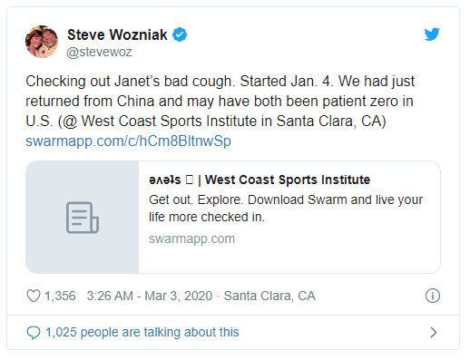 Đồng s&aacute;ng lập Apple tự nhận m&igrave;nh v&agrave; vợ l&agrave; những bệnh nh&acirc;n nhiễm Covid-19 đầu ti&ecirc;n tại Mỹ - Ảnh 1.