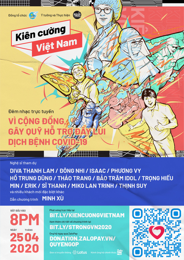 “Kiên cường Việt Nam-Stay strong Vietnam” - Đêm nhạc trực tuyến gây quỹ đẩy lùi đại dịch Covid-19 - Ảnh 1. “Kiên cường Việt Nam-Stay strong Vietnam” - Đêm nhạc trực tuyến gây quỹ đẩy lùi đại dịch Covid-19 - Ảnh 1.
