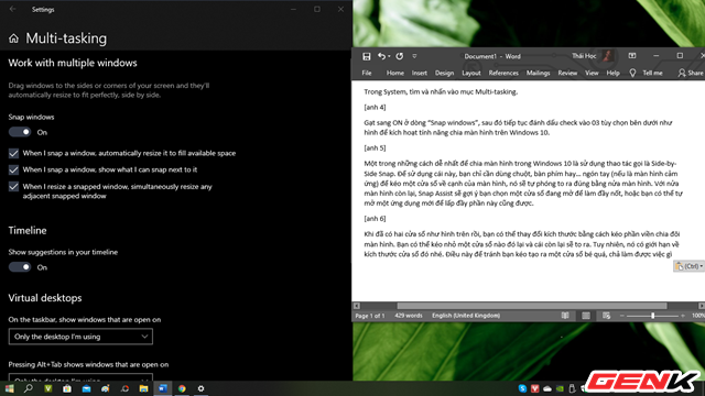 Windows 10 cũng có chức năng chia màn hình như trên macOS, thậm chí là đa năng hơn - Ảnh 6. Windows 10 cũng có chức năng chia màn hình như trên macOS, thậm chí là đa năng hơn - Ảnh 6.