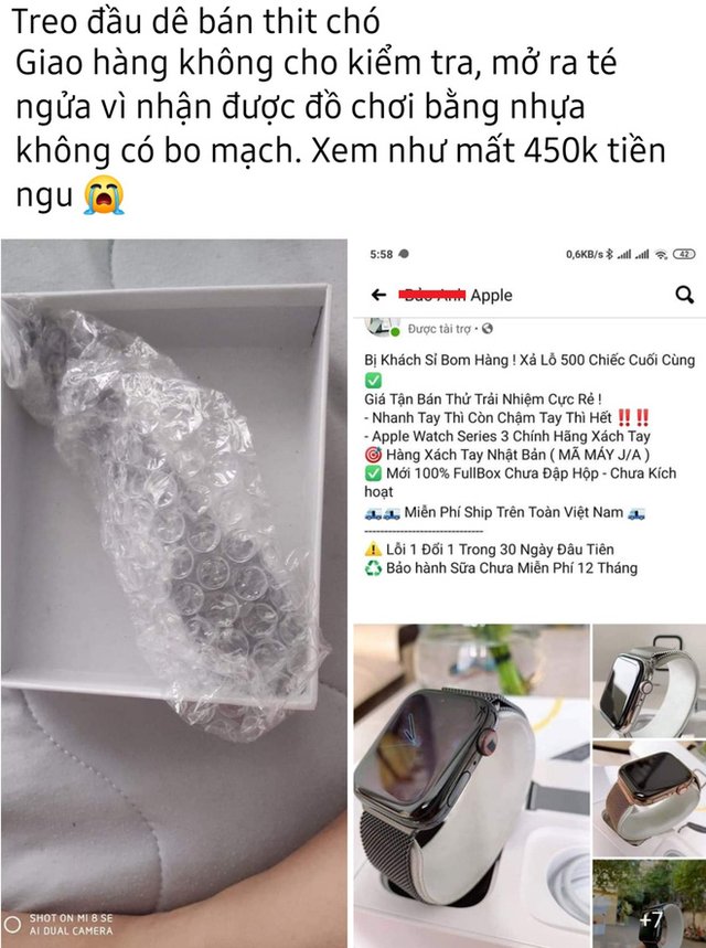 Mua Apple Watch 450.000 đồng, kh&aacute;ch &ldquo;đắng l&ograve;ng&rdquo; v&igrave; gian thương gửi m&oacute;n đồ kh&ocirc;ng ngờ tới  - Ảnh 2.