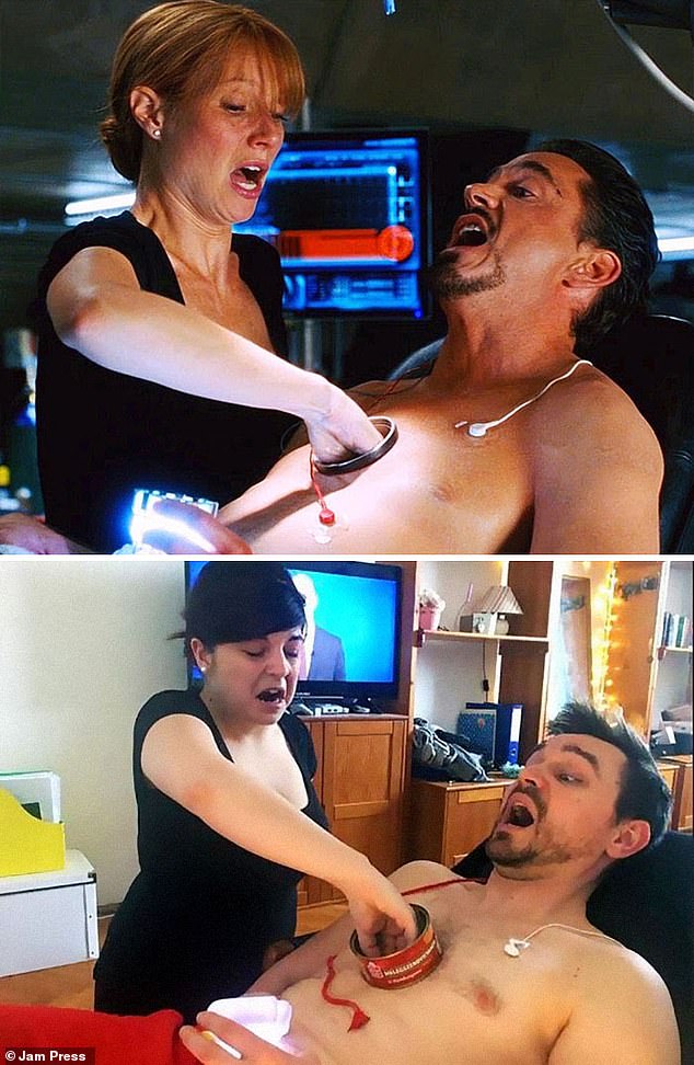 [Ch&ugrave;m ảnh vui] Chết cười với c&aacute;c &ldquo;th&aacute;nh cosplay gi&aacute; rẻ&rdquo; tận dụng mọi đồ vật trong nh&agrave; để m&ocirc; phỏng lại những cảnh phim bom tấn - Ảnh 2.