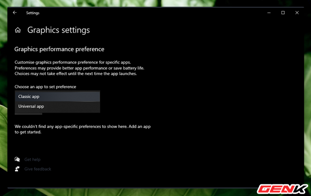 C&aacute;ch thiết lập sử dụng Card m&agrave;n h&igrave;nh mặc định cho từng ứng dụng tr&ecirc;n Windows 10 - Ảnh 4.