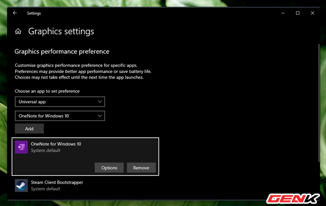 C&aacute;ch thiết lập sử dụng Card m&agrave;n h&igrave;nh mặc định cho từng ứng dụng tr&ecirc;n Windows 10 - Ảnh 9.