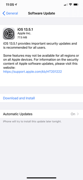 Apple ra mắt iOS 13.5.1, v&ocirc; hiệu h&oacute;a c&ocirc;ng cụ jailbreak Unc0ver - Ảnh 1.