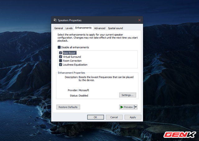 C&aacute;ch để bạn tăng cường tiếng bass cho loa v&agrave; tai nghe trong Windows 10 - Ảnh 4.