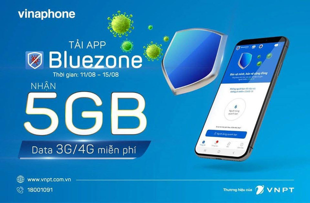 Khuyến kh&iacute;ch tải ứng dụng Bluezone, nh&agrave; mạng đồng loạt tặng 5GB data, miễn ph&iacute; 100% cước truy cập - Ảnh 1.
