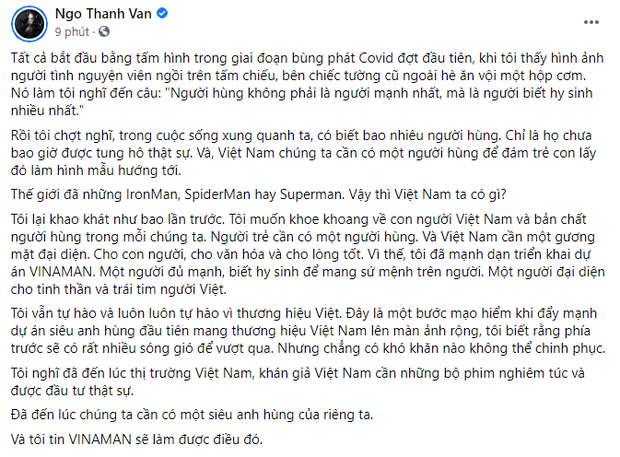 HOT: Ng&ocirc; Thanh V&acirc;n c&ocirc;ng bố phim si&ecirc;u anh h&ugrave;ng VINAMAN, kh&aacute;n giả giật m&igrave;nh từ tựa phim qu&aacute; sến - Ảnh 2.