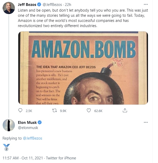 Elon Musk b&igrave;nh luận dạo trong b&agrave;i đăng của Jeff Bezos, c&agrave; khịa &ocirc;ng chỉ l&agrave; số 2 th&ocirc;i, t&ocirc;i mới gi&agrave;u số 1 - Ảnh 2.