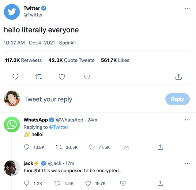 Chuyện kh&ocirc;ng ai ngờ: Facebook phải đăng b&agrave;i xin lỗi về sự cố sập tr&ecirc;n Twitter, bị đối thủ chế nhạo, d&igrave;m h&agrave;ng kh&ocirc;ng thương tiếc - Ảnh 3.