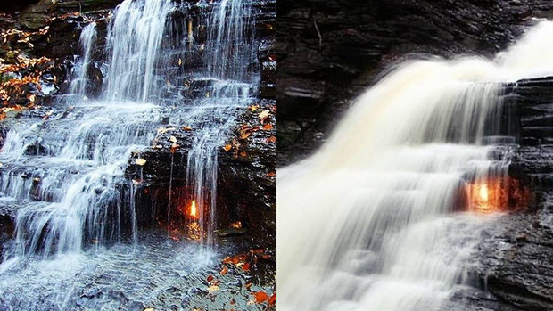 B&iacute; ẩn trăm năm về &ldquo;ngọn lửa vĩnh cửu&rdquo; kh&ocirc;ng bao giờ tắt d&ugrave; nằm ngay dưới th&aacute;c nước, giới khoa học đưa ra giải th&iacute;ch ngạc nhi&ecirc;n - Ảnh 1.