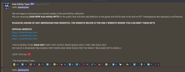 Cảnh báo! Axie Infinity bị hacker tấn công, nhiều người chơi bị mất số tiền ước tính gần 2 tỷ VNĐ - Ảnh 2. Cảnh báo! Axie Infinity bị hacker tấn công, nhiều người chơi bị mất số tiền ước tính gần 2 tỷ VNĐ - Ảnh 2.