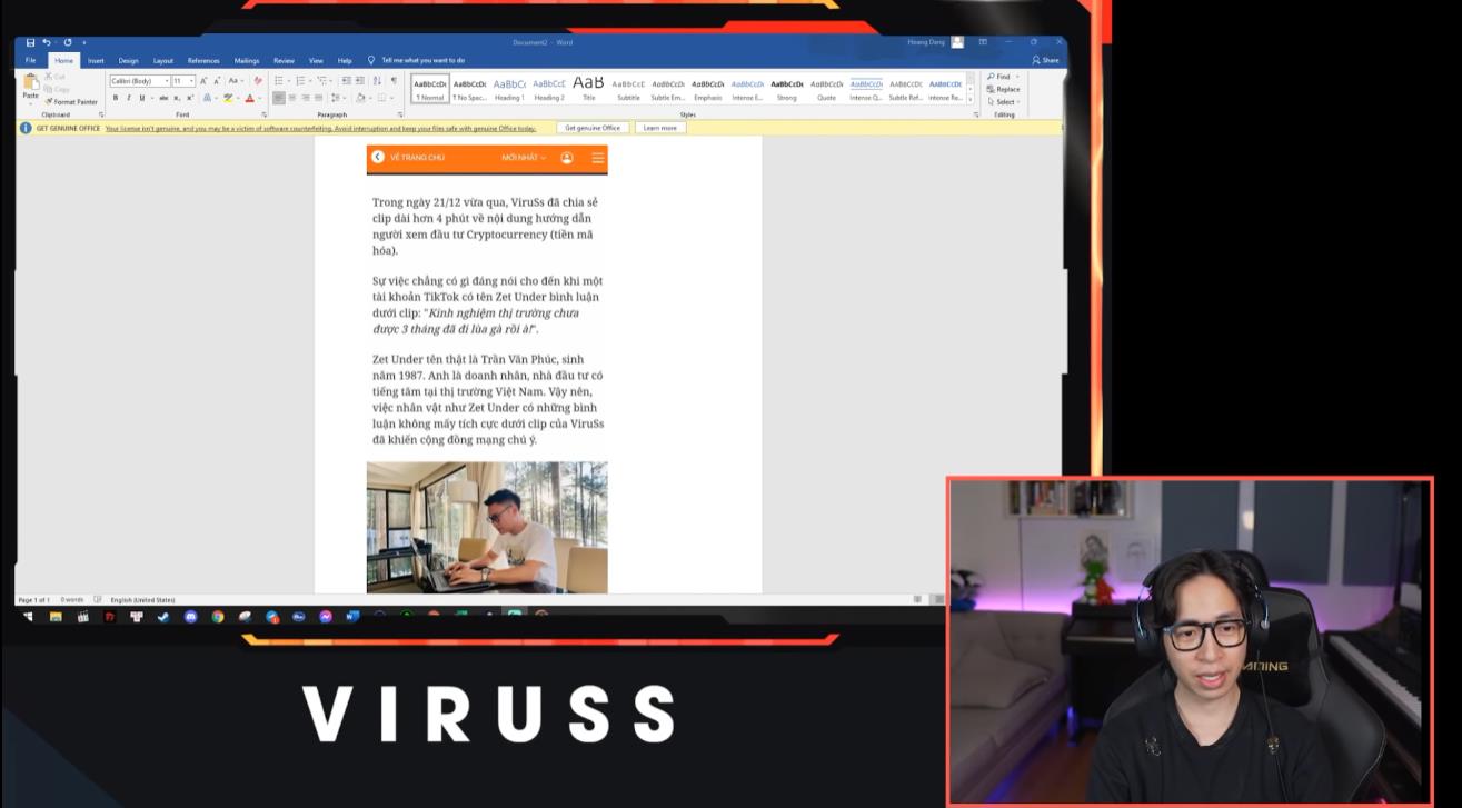 ViruSs: Tôi tham gia thị trường bao lâu không quan trọng, quan trọng là tôi giàu - Ảnh 1. ViruSs: Tôi tham gia thị trường bao lâu không quan trọng, quan trọng là tôi giàu - Ảnh 1.