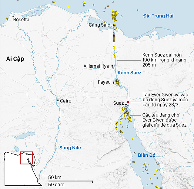 Cần bao lâu để dỡ hết container trên ‘siêu tàu’ đang mắc cạn ở Suez? - Ảnh 2. Cần bao lâu để dỡ hết container trên ‘siêu tàu’ đang mắc cạn ở Suez? - Ảnh 2.