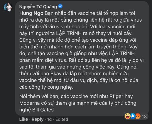 BS Nguyễn Huy Ho&agrave;ng phản b&aacute;c CEO BKAV Nguyễn Tử Quảng: Chế tạo vaccine giống phần mềm diệt virus l&agrave; quan điểm phản khoa học - Ảnh 1.