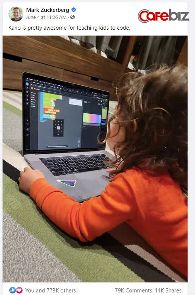 Mark Zuckerberg khoe con g&aacute;i 5 tuổi học lập tr&igrave;nh, cộng đồng mạng tấm tắc &lsquo;chắc c&ocirc; b&eacute; sắp x&acirc;y Facebook phi&ecirc;n bản thứ 2&rsquo; - Ảnh 1.