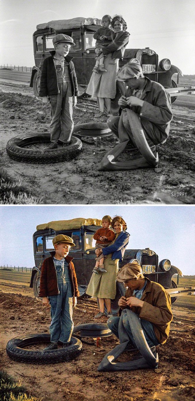 Sử dụng Photoshop, họa sĩ người Pháp nhìn lại quá khứ đen trắng bằng lăng kính màu sắc đầy sức sống - Ảnh 14. Sử dụng Photoshop, họa sĩ người Pháp nhìn lại quá khứ đen trắng bằng lăng kính màu sắc đầy sức sống - Ảnh 14.