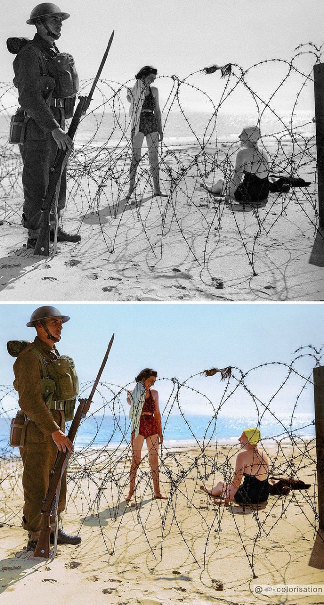 Sử dụng Photoshop, họa sĩ người Pháp nhìn lại quá khứ đen trắng bằng lăng kính màu sắc đầy sức sống - Ảnh 12. Sử dụng Photoshop, họa sĩ người Pháp nhìn lại quá khứ đen trắng bằng lăng kính màu sắc đầy sức sống - Ảnh 12.