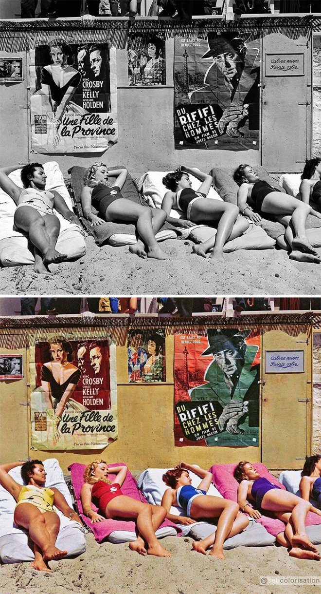 Sử dụng Photoshop, họa sĩ người Pháp nhìn lại quá khứ đen trắng bằng lăng kính màu sắc đầy sức sống - Ảnh 19. Sử dụng Photoshop, họa sĩ người Pháp nhìn lại quá khứ đen trắng bằng lăng kính màu sắc đầy sức sống - Ảnh 19.