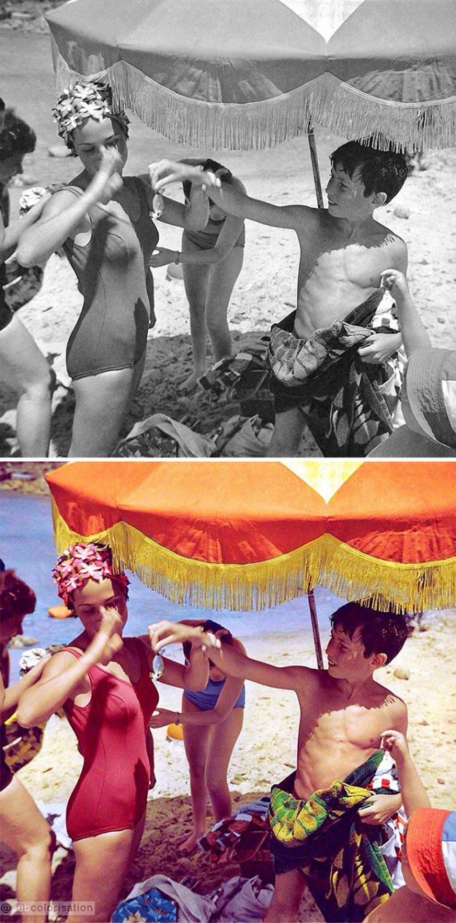 Sử dụng Photoshop, họa sĩ người Pháp nhìn lại quá khứ đen trắng bằng lăng kính màu sắc đầy sức sống - Ảnh 16. Sử dụng Photoshop, họa sĩ người Pháp nhìn lại quá khứ đen trắng bằng lăng kính màu sắc đầy sức sống - Ảnh 16.