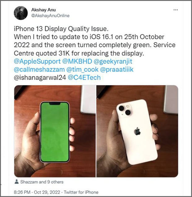 Nhiều iPhone bị lỗi màn hình xanh, thành cục gạch sau khi cập nhật phần mềm - Ảnh 1. Nhiều iPhone bị lỗi màn hình xanh, thành cục gạch sau khi cập nhật phần mềm - Ảnh 1.