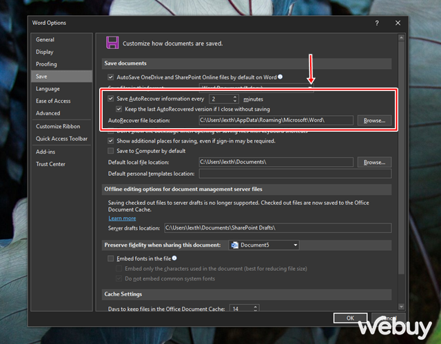 Cách khôi phục lại tập tin Office chưa kịp lưu bằng các tùy chọn có sẳn - Ảnh 11. Cách khôi phục lại tập tin Office chưa kịp lưu bằng các tùy chọn có sẳn - Ảnh 11.