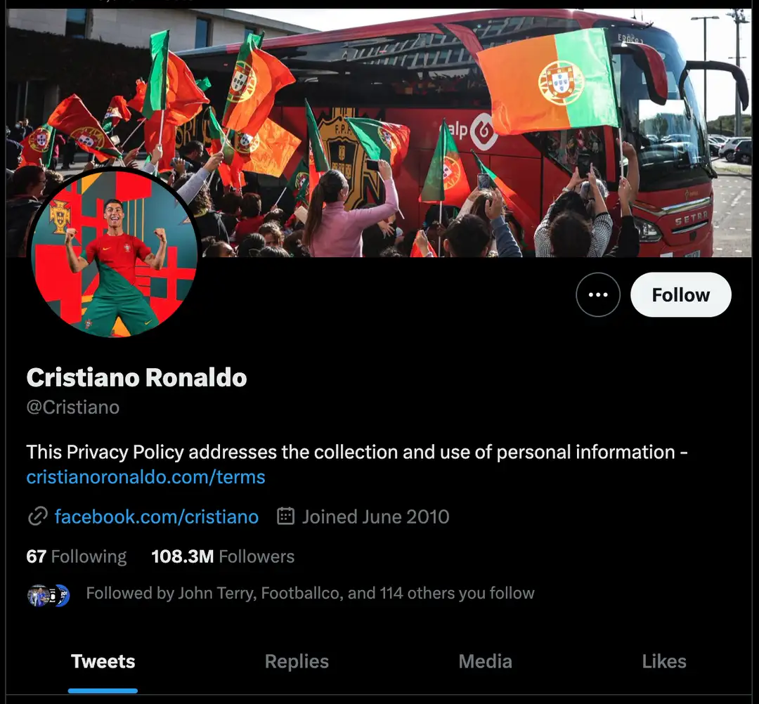 "Cay đắng" như Ronaldo: Mất tick xanh vì không chịu trả 8 USD, thế nhưng có người không trả đồng nào cho Twitter mà vẫn có biểu tượng này! - Ảnh 1. "Cay đắng" như Ronaldo: Mất tick xanh vì không chịu trả 8 USD, thế nhưng có người không trả đồng nào cho Twitter mà vẫn có biểu tượng này! - Ảnh 1.