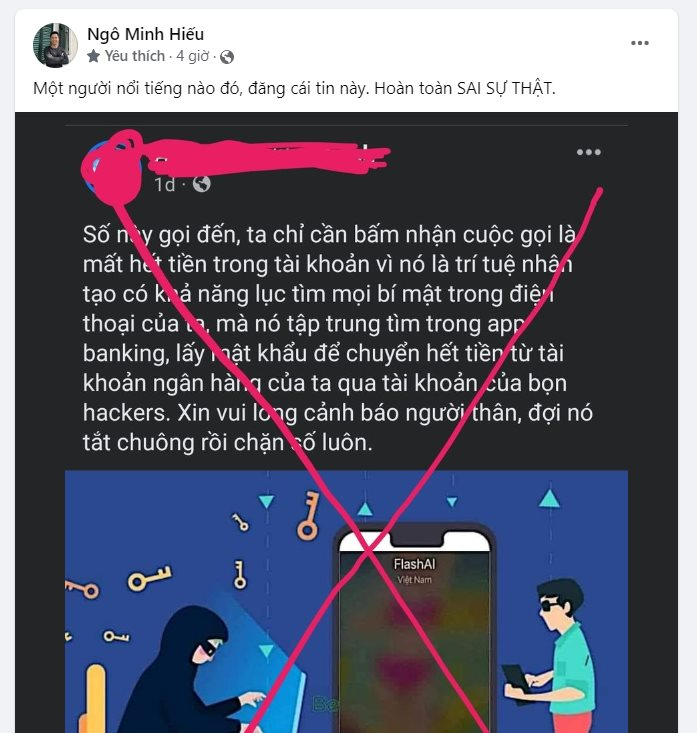 Người nổi tiếng đăng b&agrave;i nhận cuộc gọi từ Flash AI sẽ mất hết tiền, bị đ&aacute;nh cắp th&ocirc;ng tin, Hiếu PC khẳng định sai sự thật! - Ảnh 2.