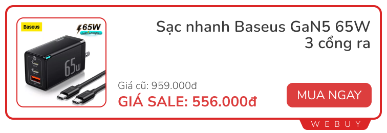 Sale ngày đôi 5/5 đã tới, săn ngay loạt đồ Xiaomi, Baseus đang giảm đến nửa giá - Ảnh 10. Sale ngày đôi 5/5 đã tới, săn ngay loạt đồ Xiaomi, Baseus đang giảm đến nửa giá - Ảnh 10.