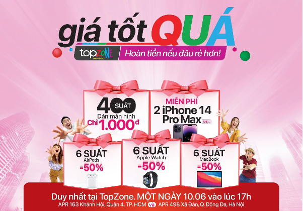 Thử vận may tại TopZone: Cơ hội trúng lớn, trị giá lên đến hơn 100 triệu đồng - Ảnh 1. Thử vận may tại TopZone: Cơ hội trúng lớn, trị giá lên đến hơn 100 triệu đồng - Ảnh 1.