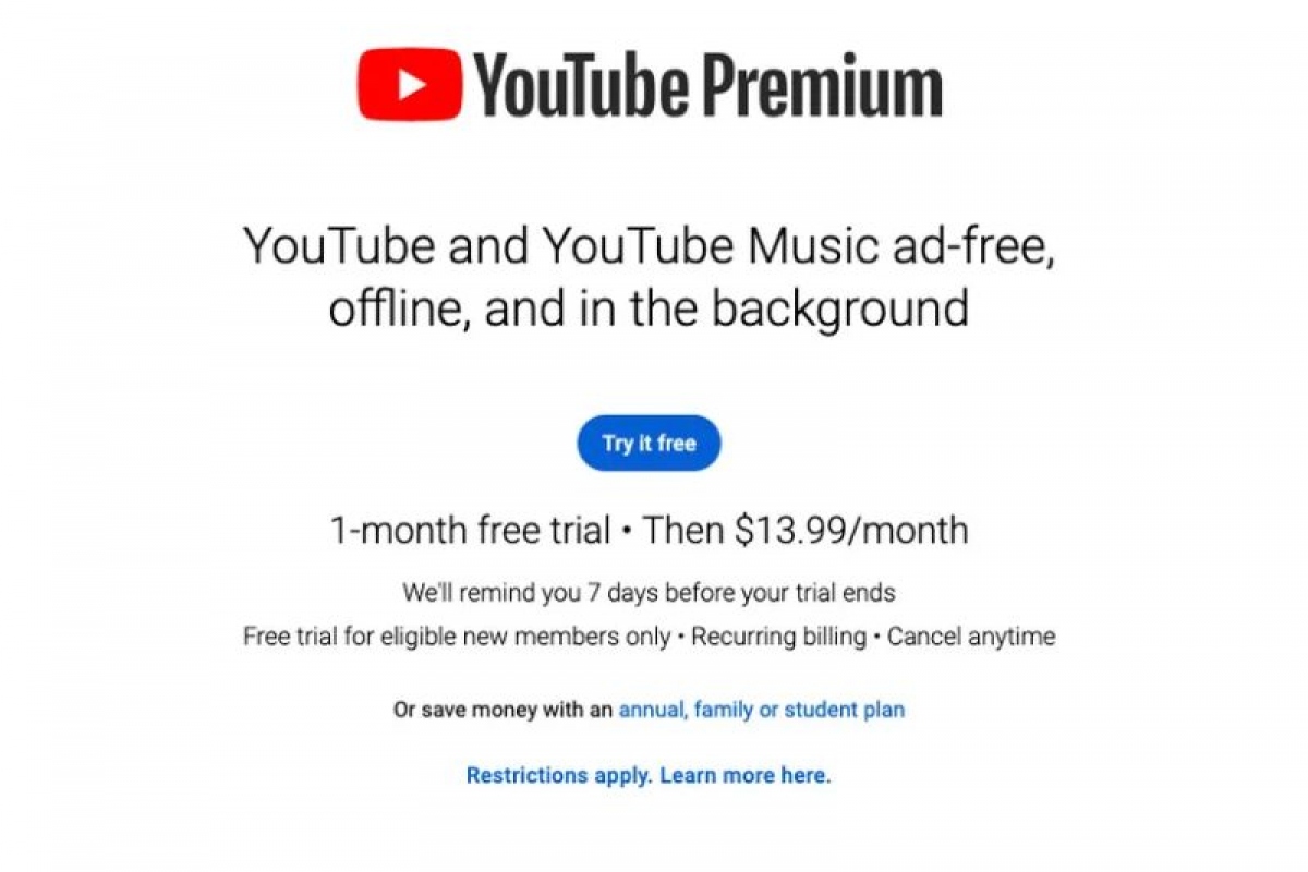 YouTube Premium lặng lẽ tăng gi&aacute; đăng k&yacute; thu&ecirc; bao c&aacute; nh&acirc;n - Ảnh 2.