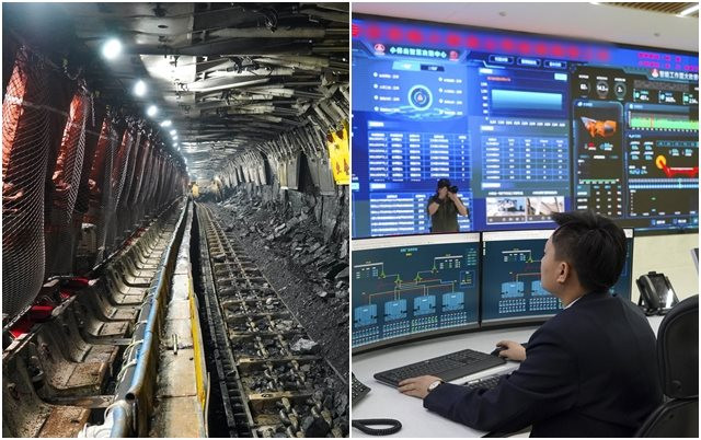 Đỉnh cao ngành khai thác ở Trung Quốc: Ngồi phòng điều hòa trên mặt đất điều khiển “quái vật công nghệ” để đào "vàng đen" - Ảnh 2. Đỉnh cao ngành khai thác ở Trung Quốc: Ngồi phòng điều hòa trên mặt đất điều khiển “quái vật công nghệ” để đào "vàng đen" - Ảnh 2.