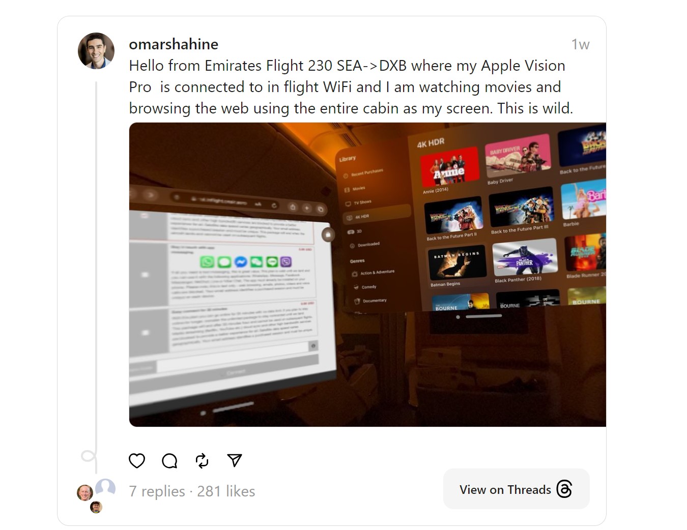 Sếp Microsoft Word khen ngợi Apple Vision Pro: "tốt hơn, nhiều chức năng hơn, th&uacute; vị hơn v&agrave; rẻ hơn" so với rạp phim tại nh&agrave;- Ảnh 2.