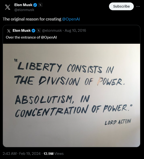 Elon Musk thật &ocirc;n kỷ niệm OpenAI với chủ tịch NVIDIA, Elon Musk nh&aacute;i "c&agrave; khịa&rdquo; Sam Altman: ng&agrave;y xưa l&agrave; MởAI, giờ c&oacute; lẽ l&agrave; Đ&oacute;ngAI- Ảnh 4.