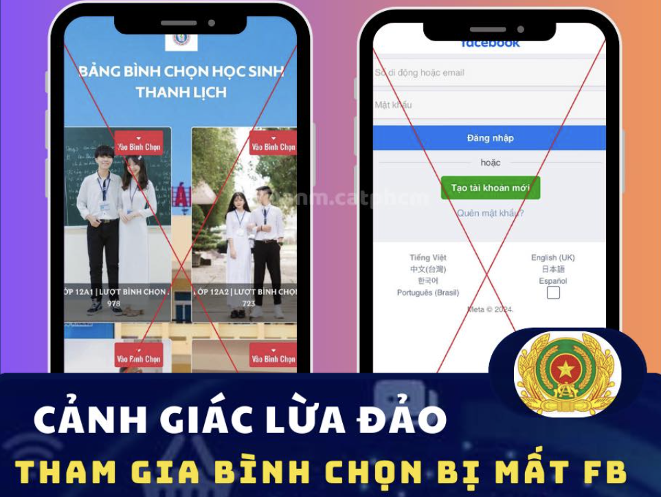 Công an TP HCM cảnh báo thủ đoạn đánh cắp tài khoản Facebook- Ảnh 1. Công an TP HCM cảnh báo thủ đoạn đánh cắp tài khoản Facebook- Ảnh 1.