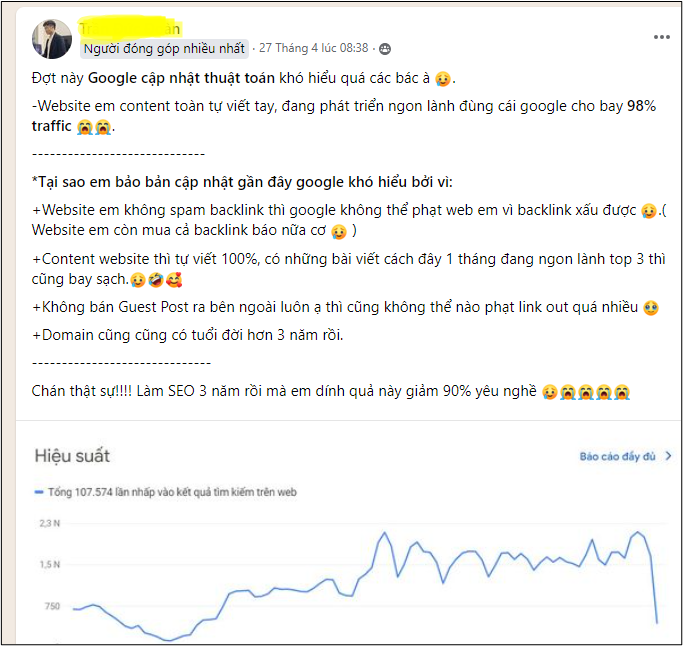 Google ph&aacute;t h&agrave;nh bản cập nhật thuật to&aacute;n lớn nhất thập kỷ, h&agrave;ng loạt website &ldquo;k&ecirc;u g&agrave;o&rdquo; v&igrave; tụt rank, mất lượt truy cập- Ảnh 6.