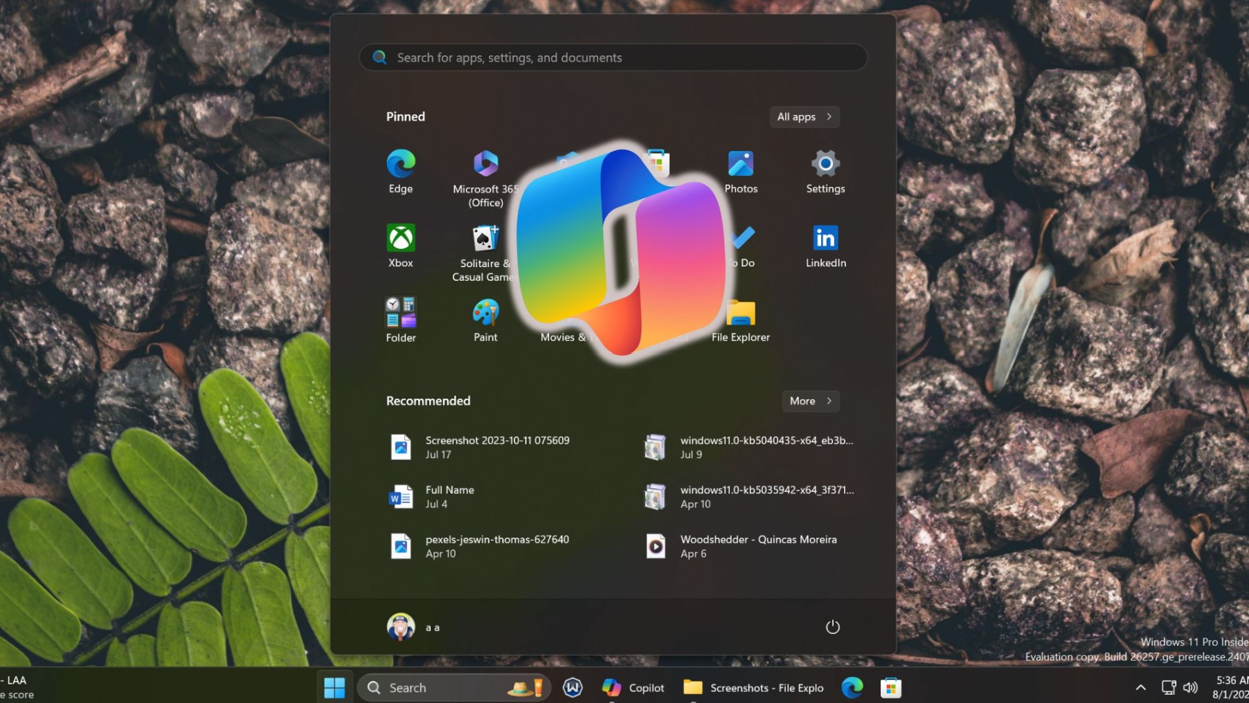 Microsoft nghĩ ra nơi mới để tích hợp Copilot, lần này là Start menu trên Windows 11- Ảnh 1. Microsoft nghĩ ra nơi mới để tích hợp Copilot, lần này là Start menu trên Windows 11- Ảnh 1.