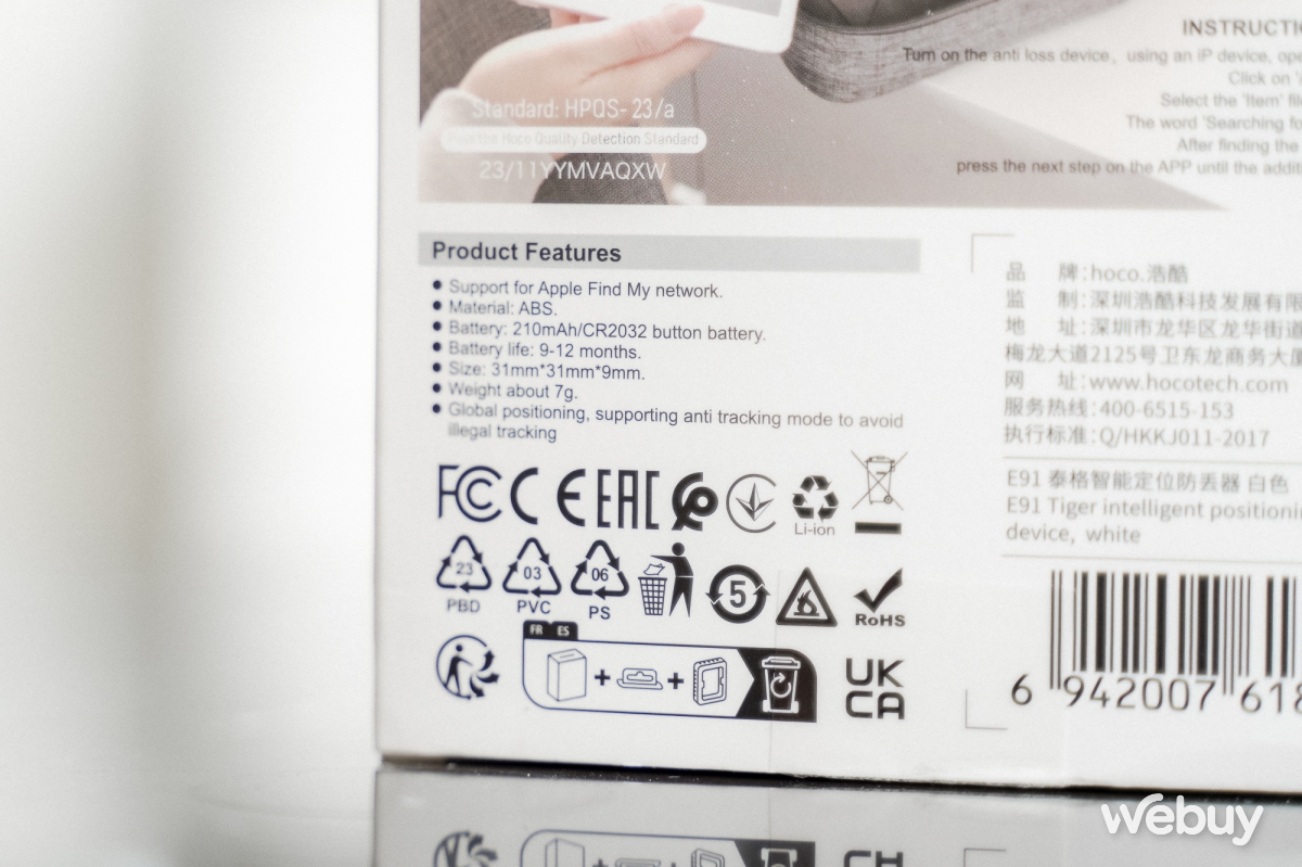 Dùng thử Smart Tag Hoco E91: Tương thích Apple Find My, thiết kế trong suốt, tặng case silicon và pin phụ, giá chỉ khoảng 150.000đ- Ảnh 4. Dùng thử Smart Tag Hoco E91: Tương thích Apple Find My, thiết kế trong suốt, tặng case silicon và pin phụ, giá chỉ khoảng 150.000đ- Ảnh 4.
