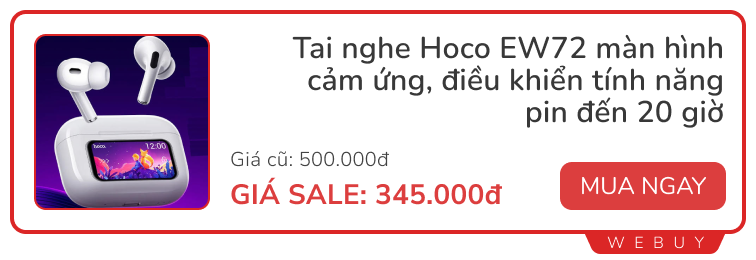 Cuối tháng còn sale mạnh: Tai nghe Hoco màn hình cảm ứng giảm 31%, Huawei Band 9 và gimbal điện thoại đều chưa đến 800.000đ- Ảnh 1. Cuối tháng còn sale mạnh: Tai nghe Hoco màn hình cảm ứng giảm 31%, Huawei Band 9 và gimbal điện thoại đều chưa đến 800.000đ- Ảnh 1.