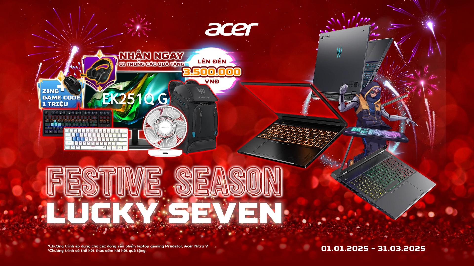 Festive Season - Lucky Seven: Cơ hội săn quà siêu hấp dẫn cùng Acer- Ảnh 1. Festive Season - Lucky Seven: Cơ hội săn quà siêu hấp dẫn cùng Acer- Ảnh 1.