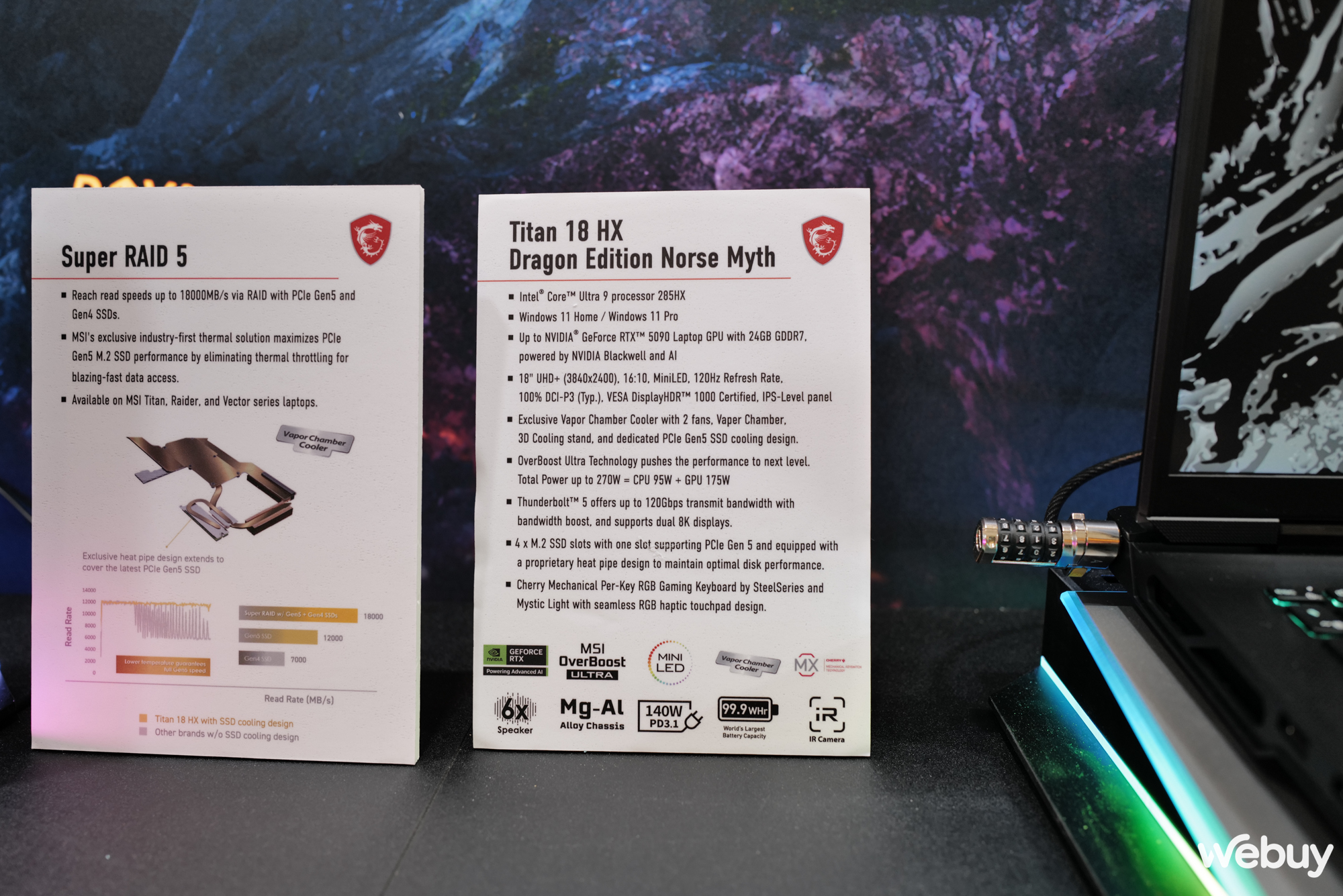 Cận cảnh &ldquo;Rồng Bắc &Acirc;u&rdquo; MSI Titan 18 HX Dragon Edition: Si&ecirc;u laptop mạnh mẽ với Intel Core Ultra 9 285HX, Nvidia RTX 5090 v&agrave; thiết kế &ldquo;ngầu v&ocirc; đối&rdquo;- Ảnh 6.