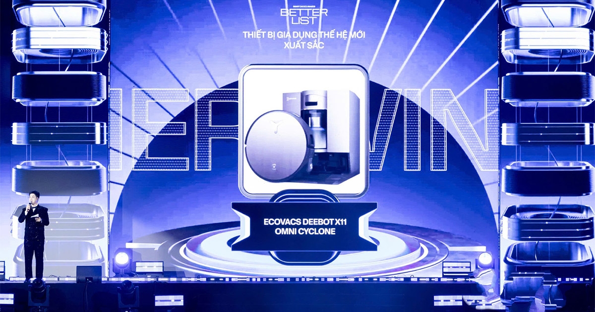 Ecovacs DEEBOT X11 OMNICYLONE được vinh danh tại Better Choice Awards 2025 nhờ khả năng làm sạch toàn diện và thiết kế thông minh- Ảnh 2. Ecovacs DEEBOT X11 OMNICYLONE được vinh danh tại Better Choice Awards 2025 nhờ khả năng làm sạch toàn diện và thiết kế thông minh- Ảnh 2.