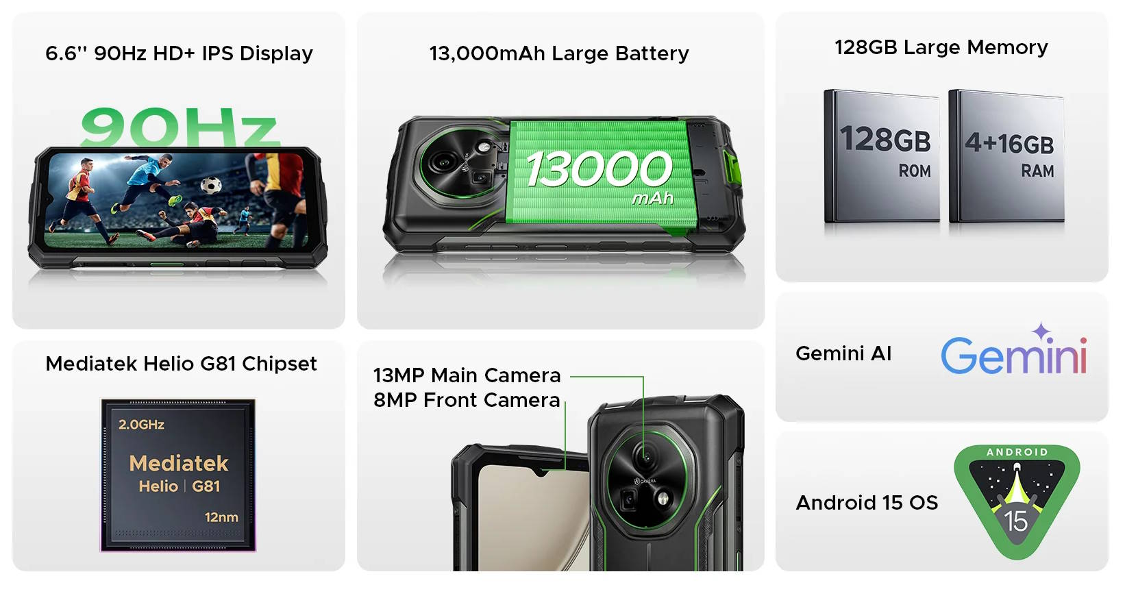 Ra mắt điện thoại siêu bền pin 13.000mAh, cấu hình cơ bản nhưng vỏ chống rơi vỡ, giá chưa đến 6 triệu- Ảnh 3. Ra mắt điện thoại siêu bền pin 13.000mAh, cấu hình cơ bản nhưng vỏ chống rơi vỡ, giá chưa đến 6 triệu- Ảnh 3.